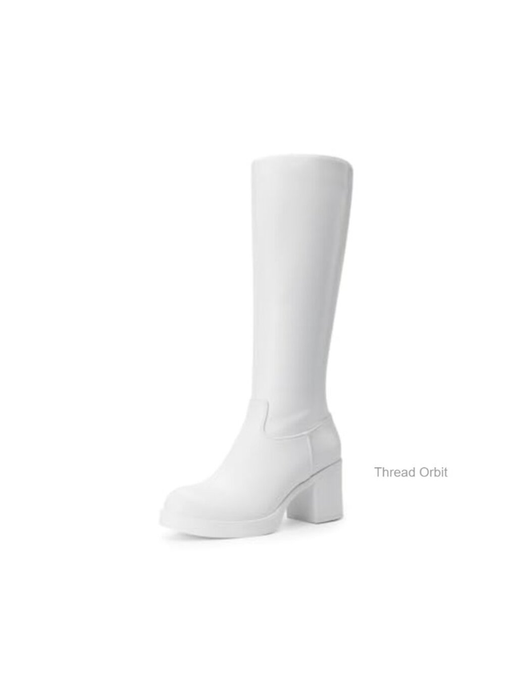 Womens Knee High Platform Boots Round Toe Faux Leather Tall Boots